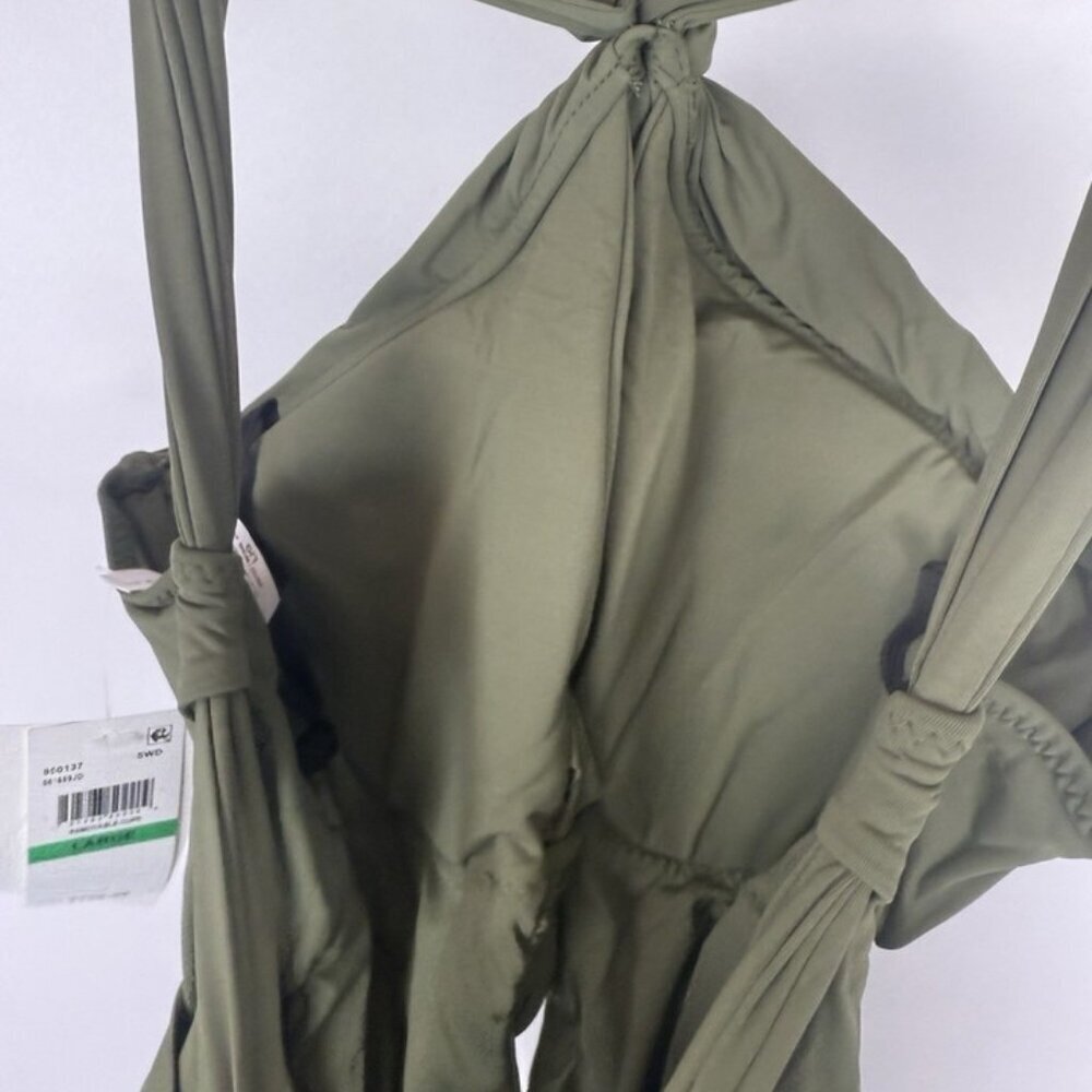 Becca Women’s Green High Neck One Piece Swimsuit Size L - Picture 2 of 4